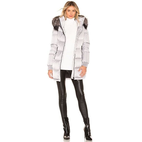 ❤️SOLD❤️Soia & Kyo Alenne Jacket With Fur Trim in Ash - Picture 3 of 13